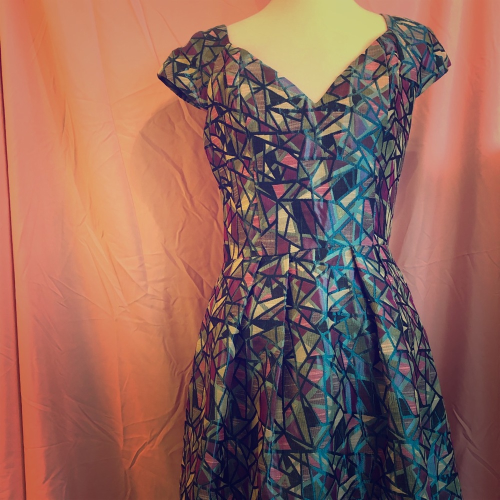 Blue Geometric Dress